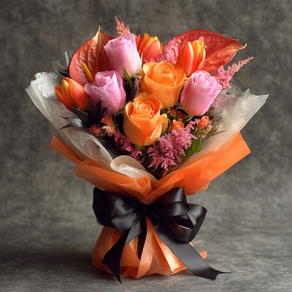 Fiery Murmurs of Anthuriums and Roses